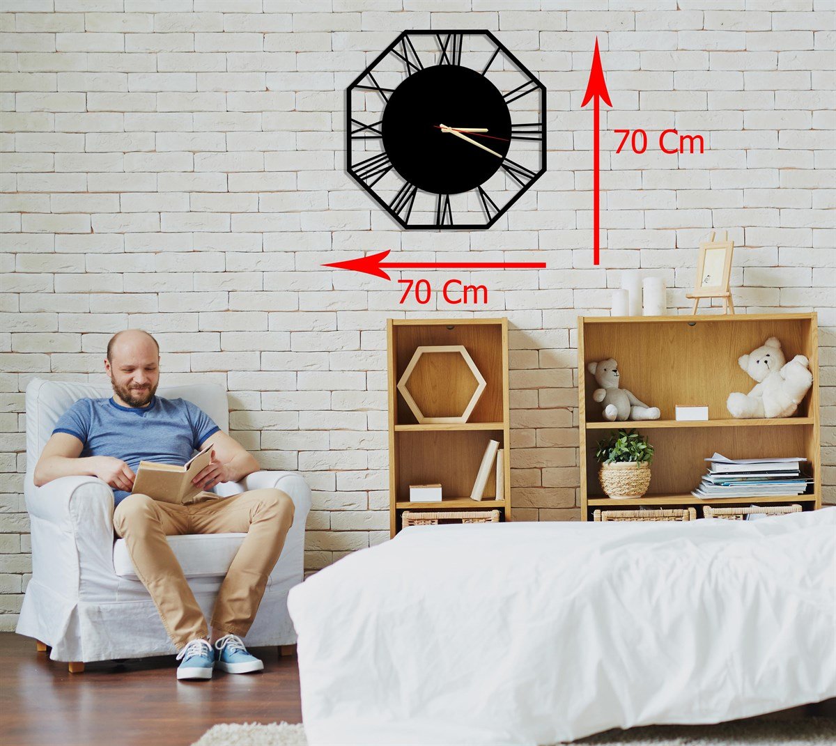 Octogone Horloge Murale