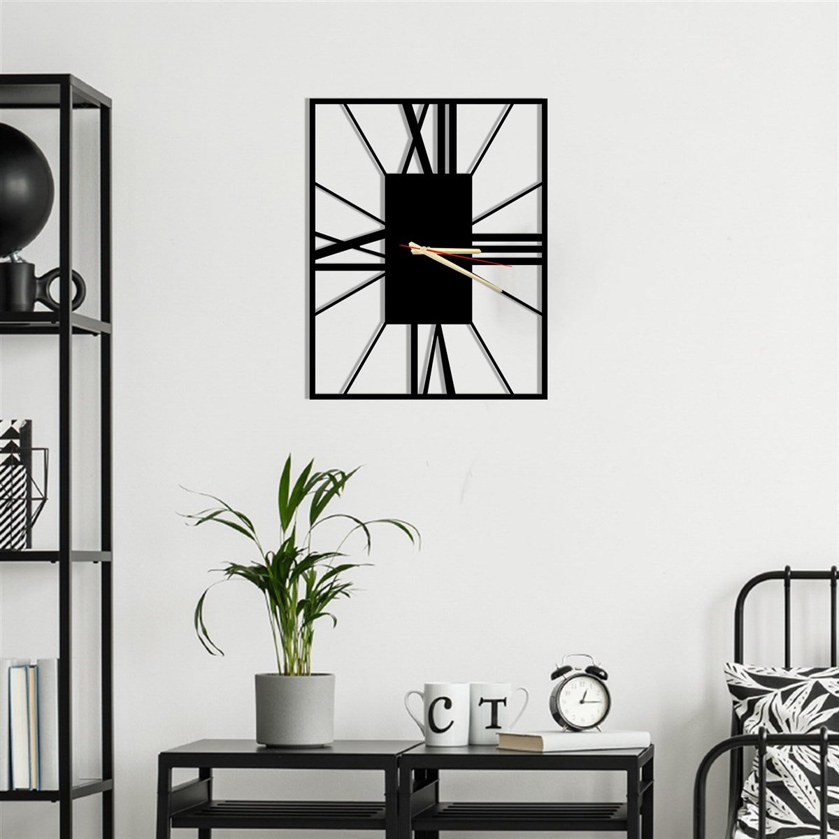 Rectangle Horloge Murale