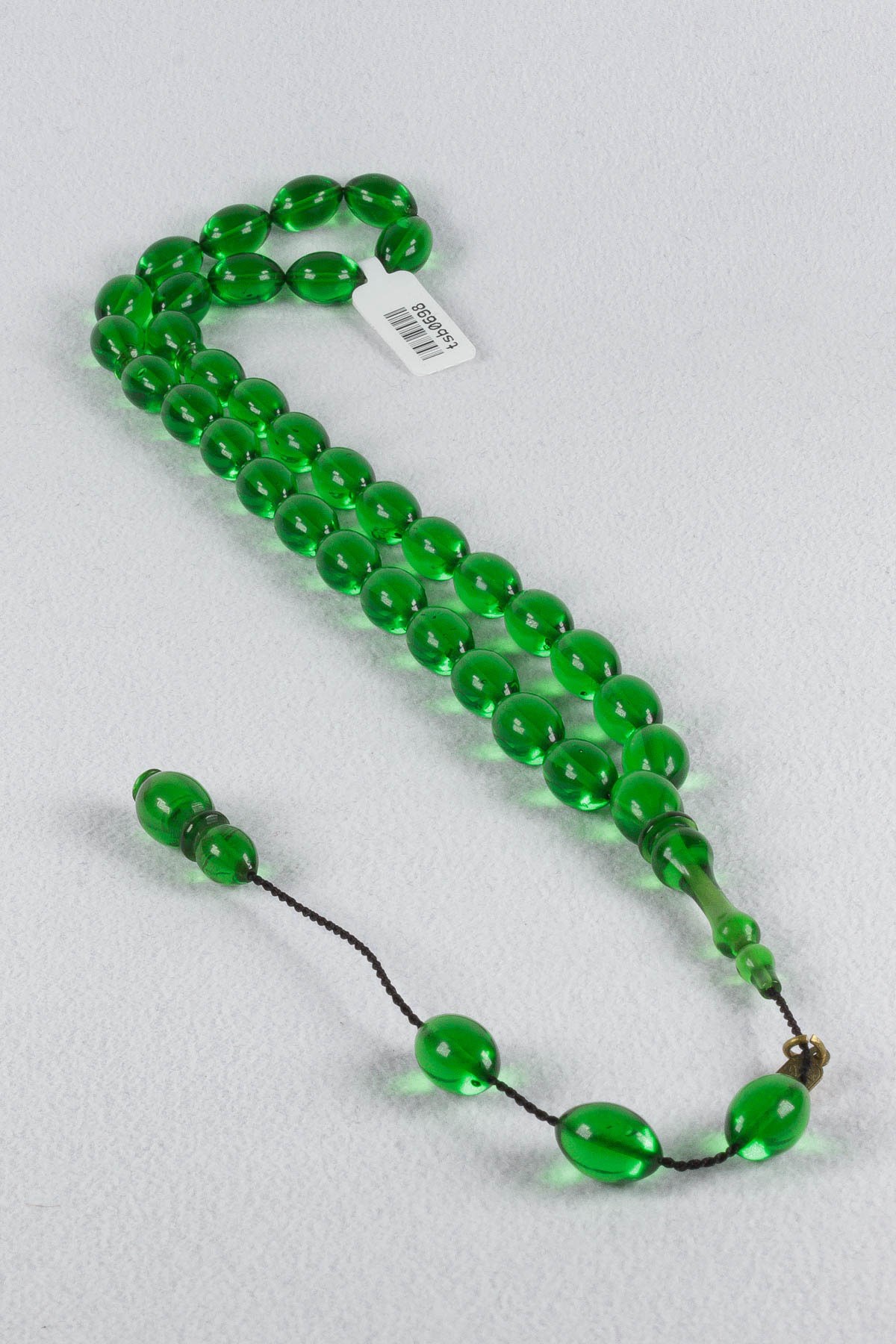 Ayhan Turan İmzalı Yeni Döküm Blok Zar Yeşil Sıkma Kehribar Tesbih