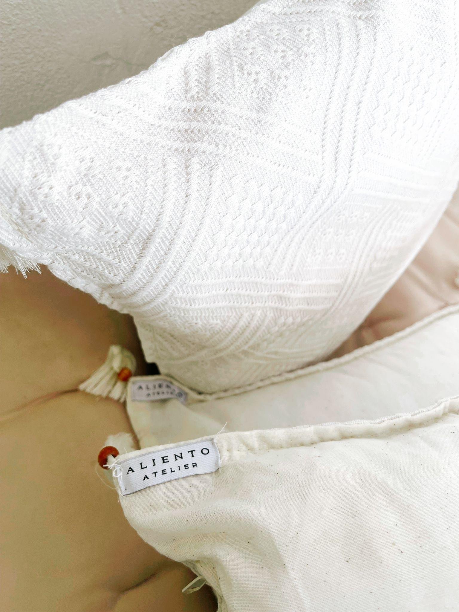Handmade Organik Pamuk Püsküllü Runner ve Kırlent Seti 