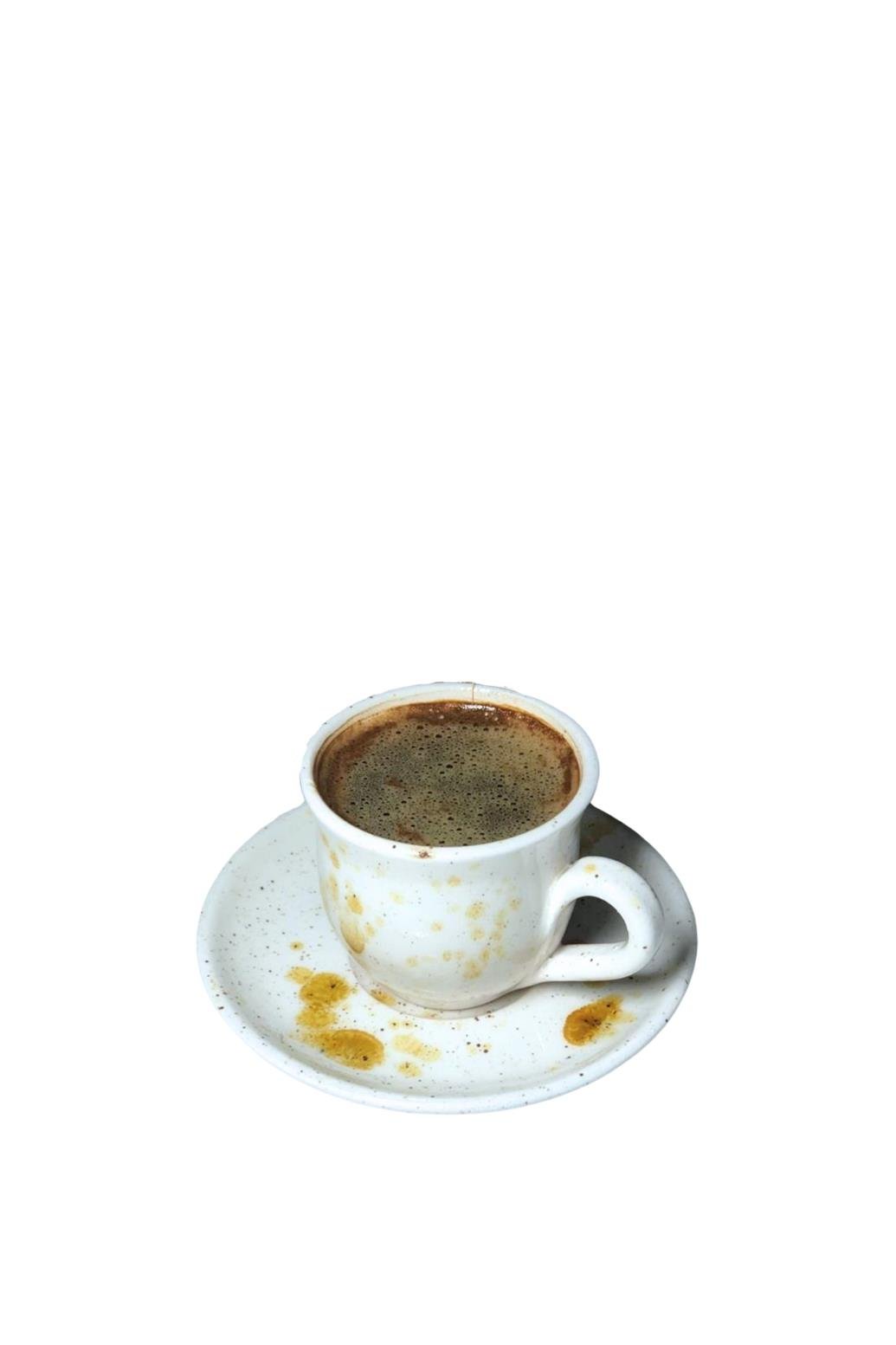 Aliento Atelier Bombeli Sarı Kahve Fincan Seti