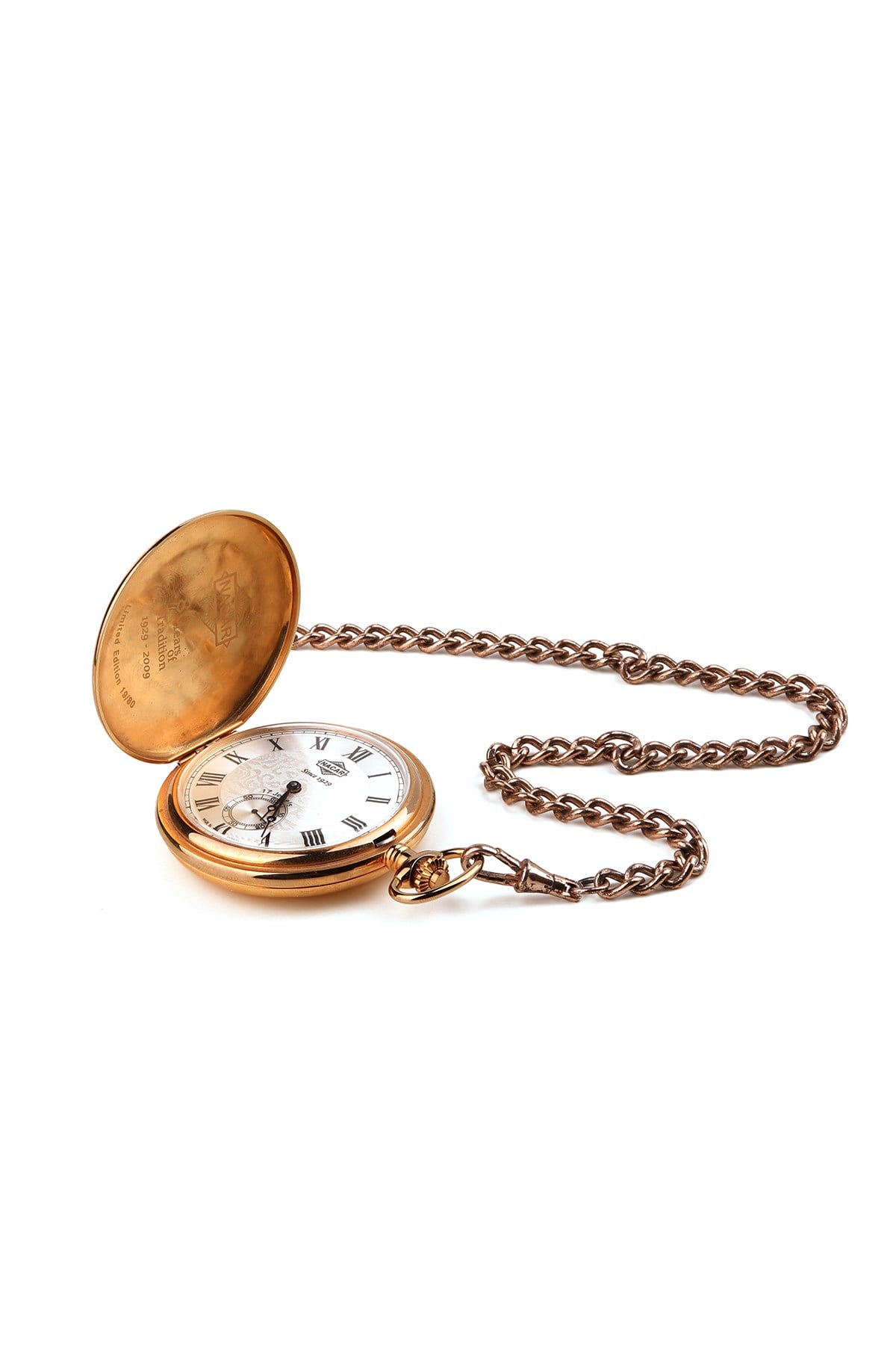 ALYANAKLAR NACAR TAKVİM ÖZELLİKLİ İŞLEME DETAYLI ROSE GOLD KÖSTEKLİ SAAT Köstekli Cep Saati