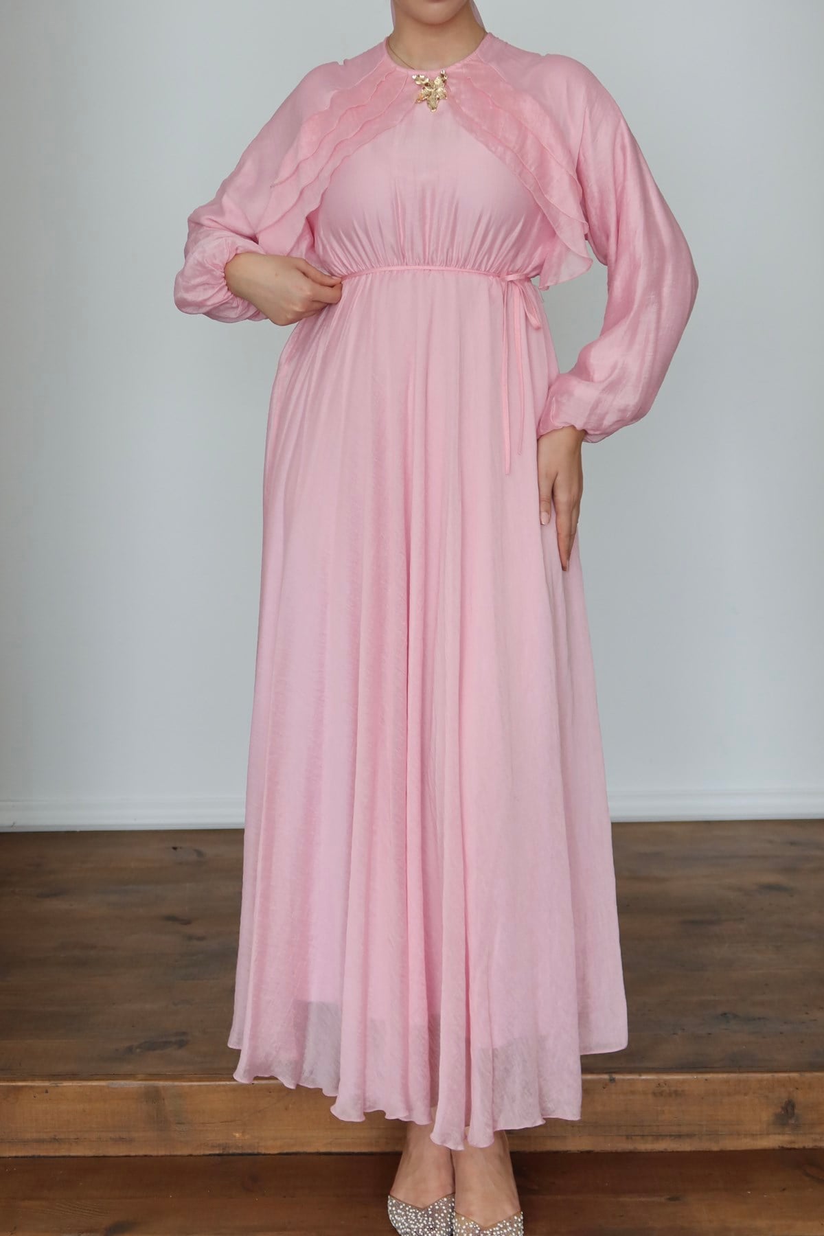 1117 Y Bayan Elbise-Pembe