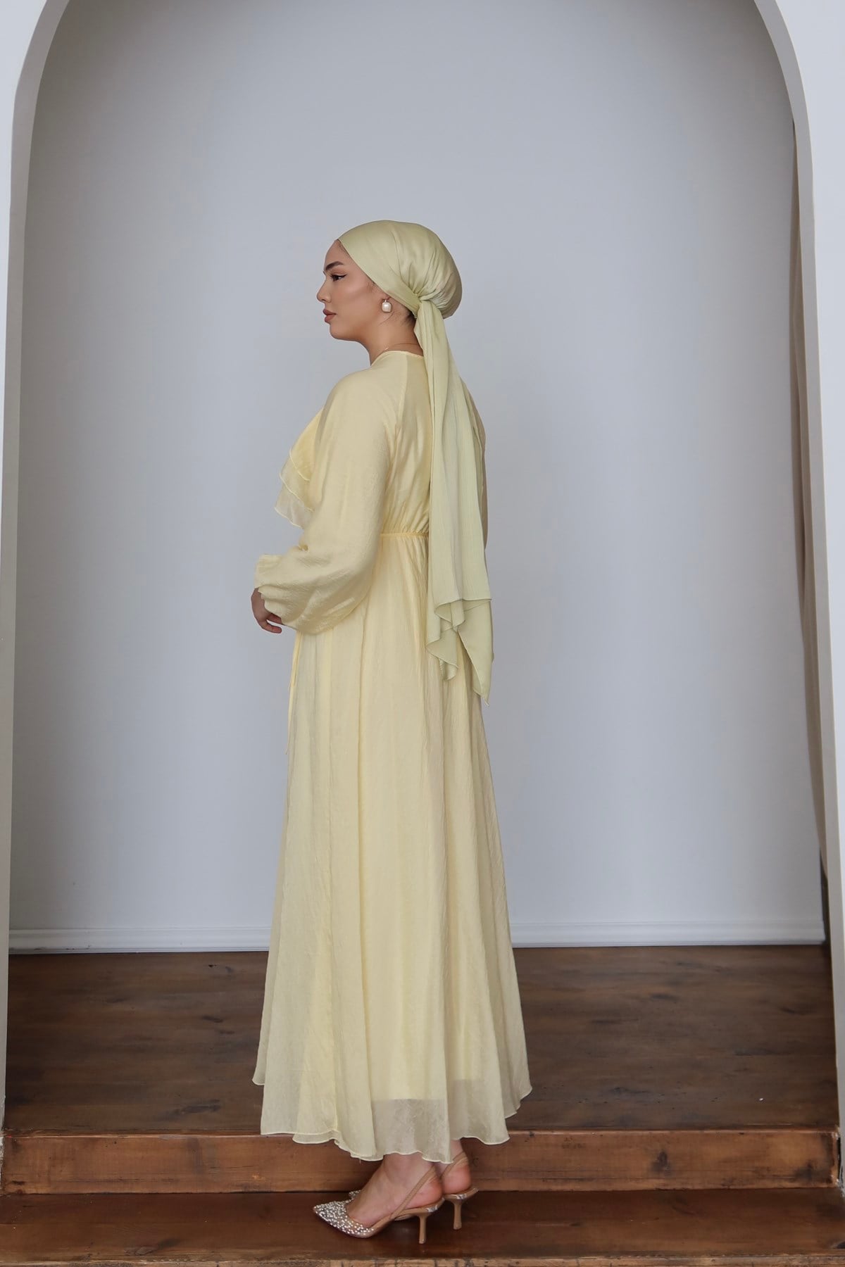 1117 Y Bayan Elbise-Sarı