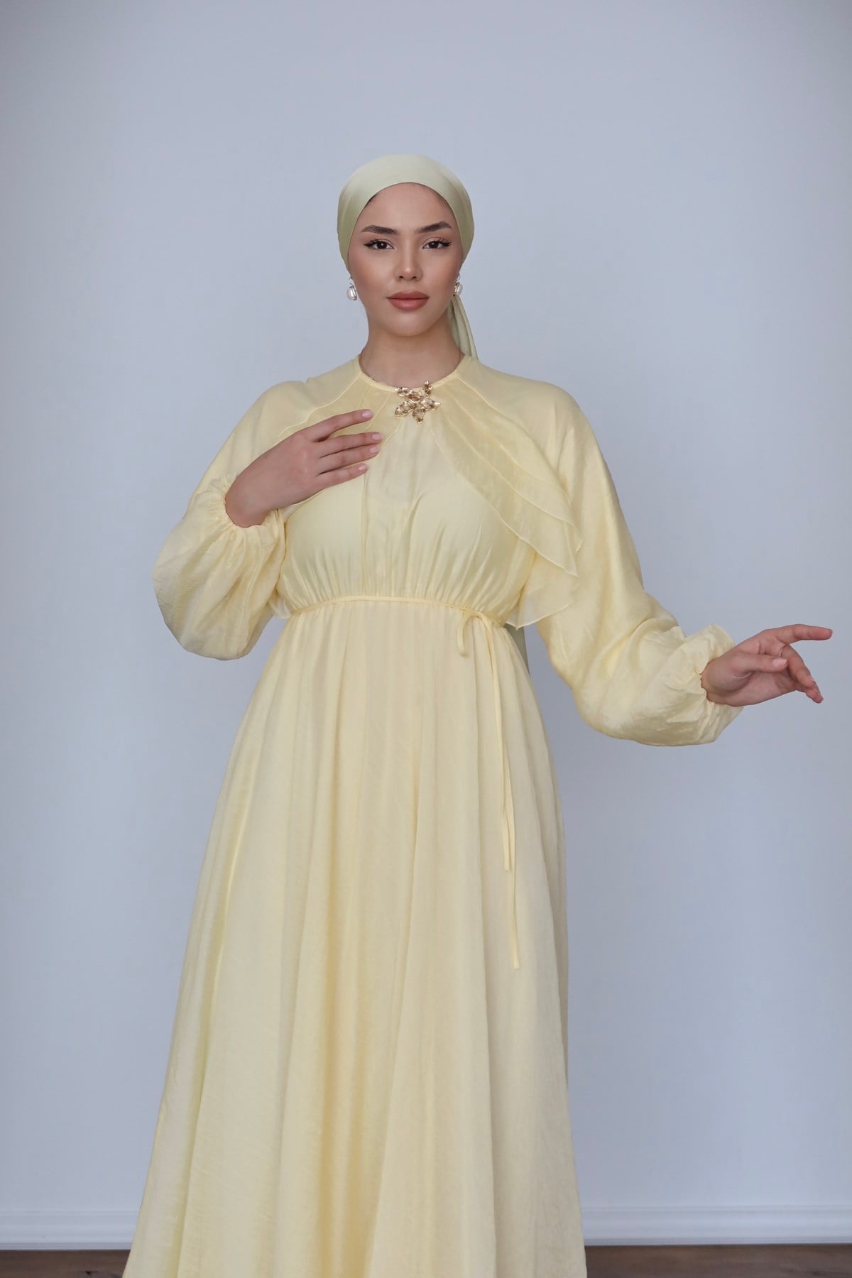 1117 Y Bayan Elbise-Sarı