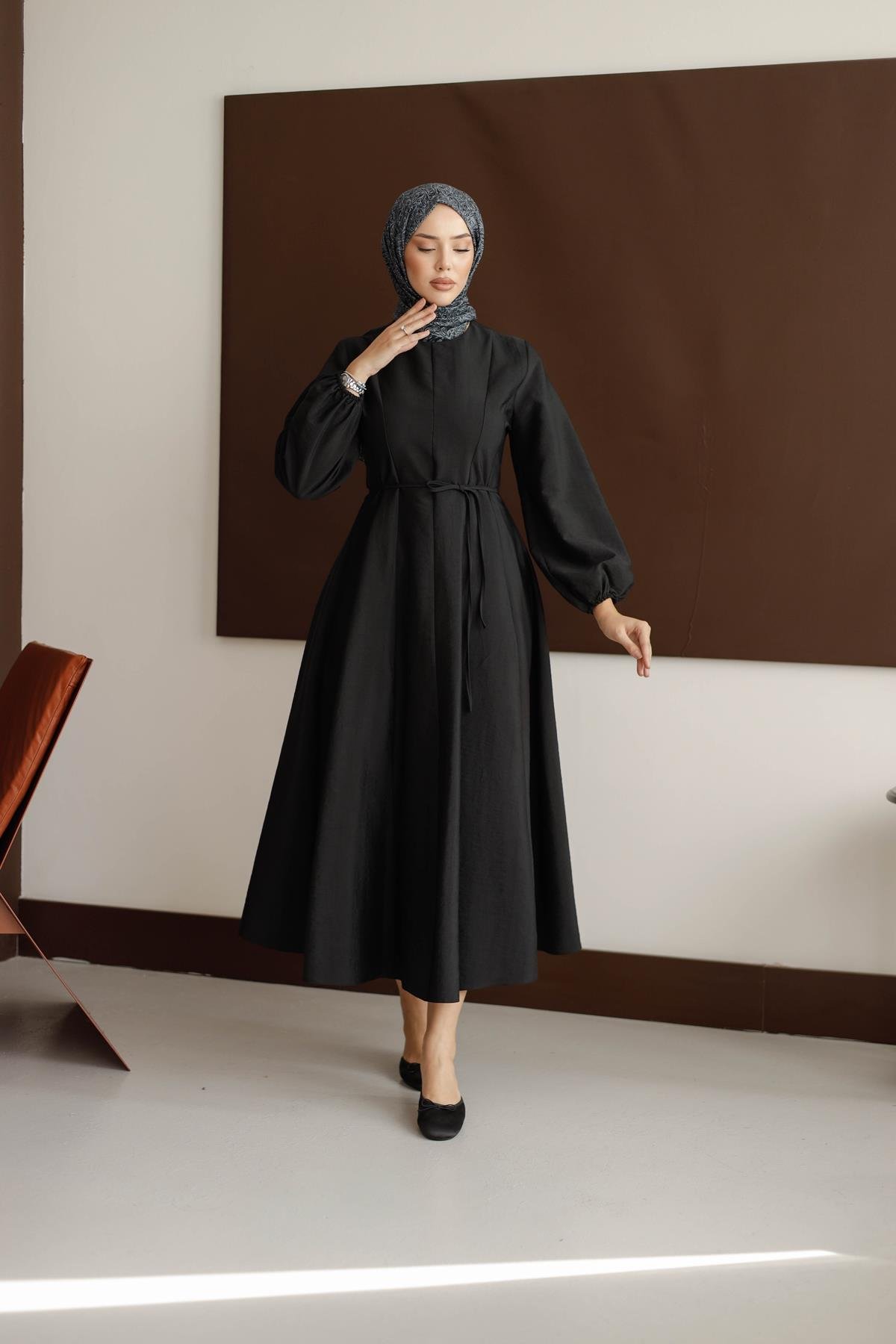 1162 Y Bayan Elbise-Siyah