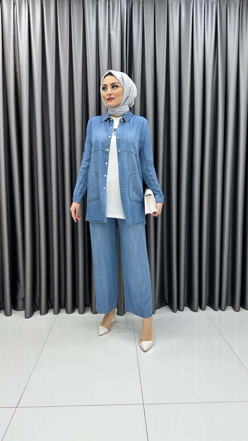 1254 Rolf Tunik Takım-Mavi