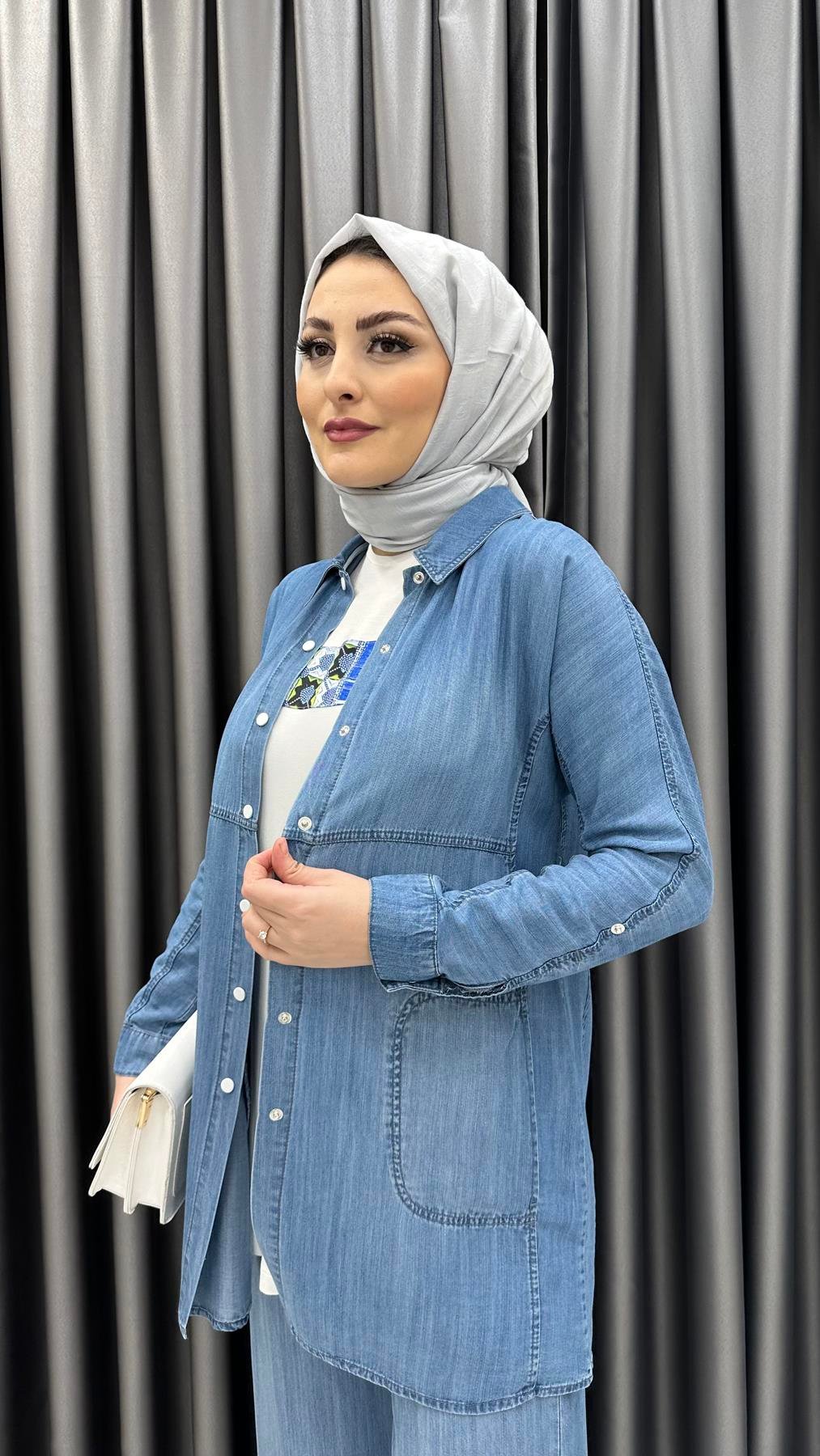 1254 Rolf Tunik Takım-Mavi