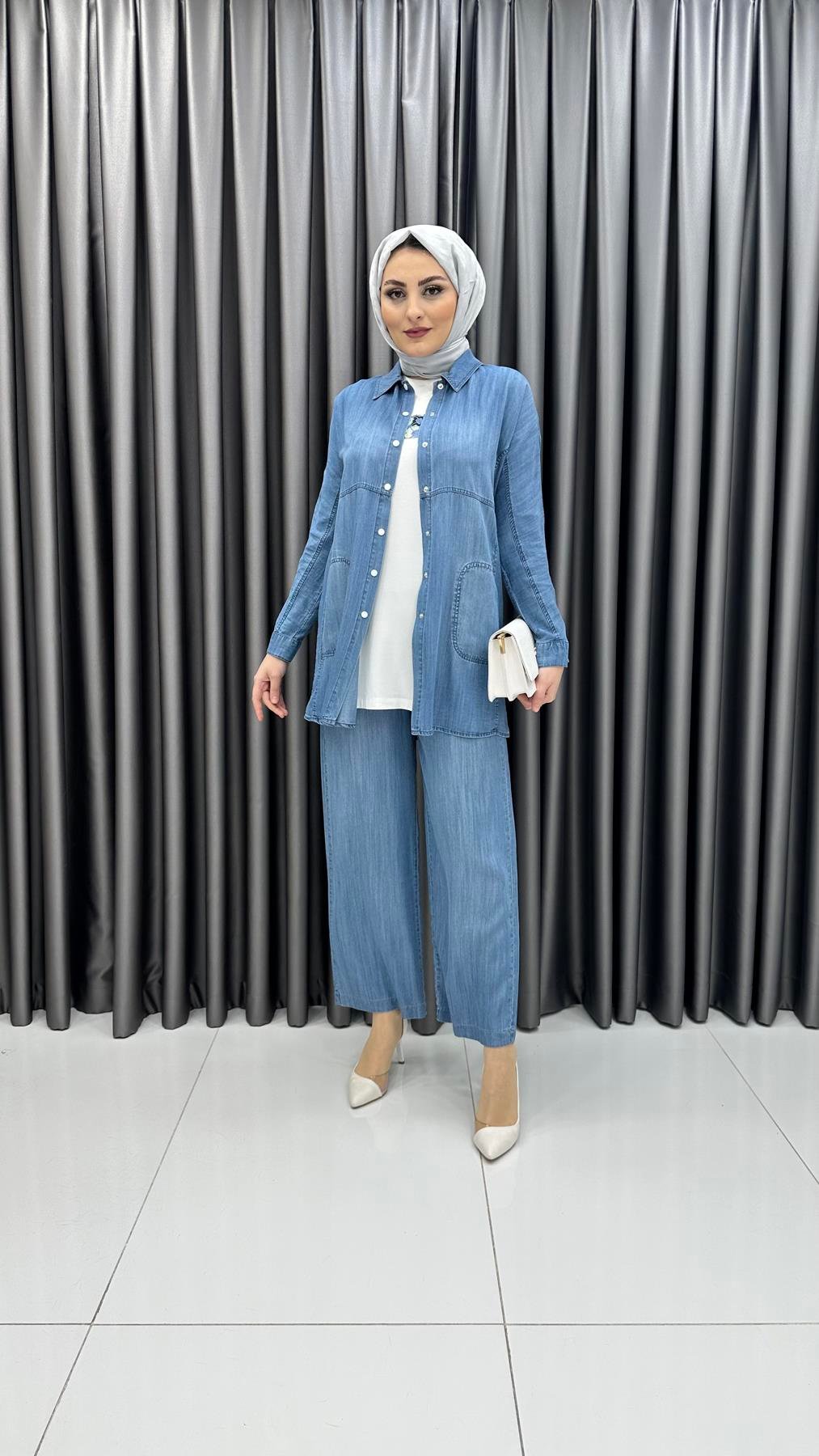 1254 Rolf Tunik Takım-Mavi