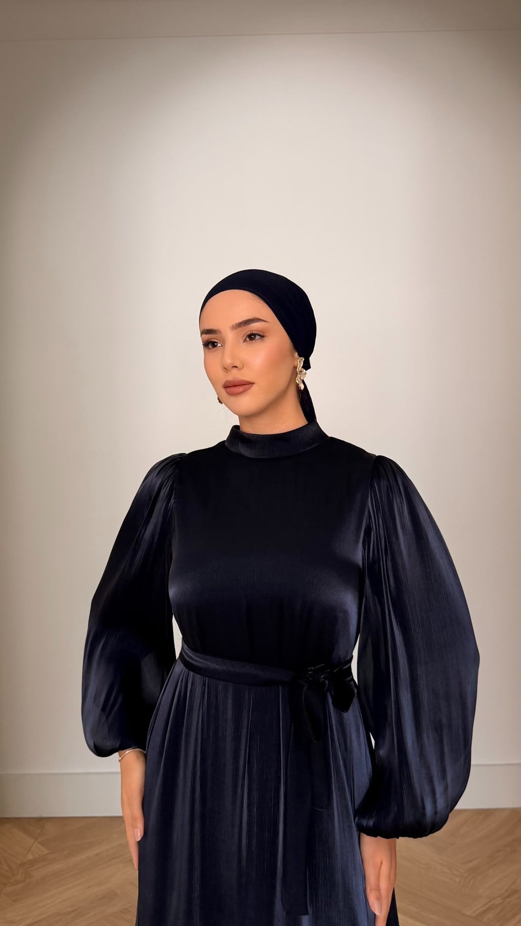 1289 Y Bayan Elbise-Lacivert