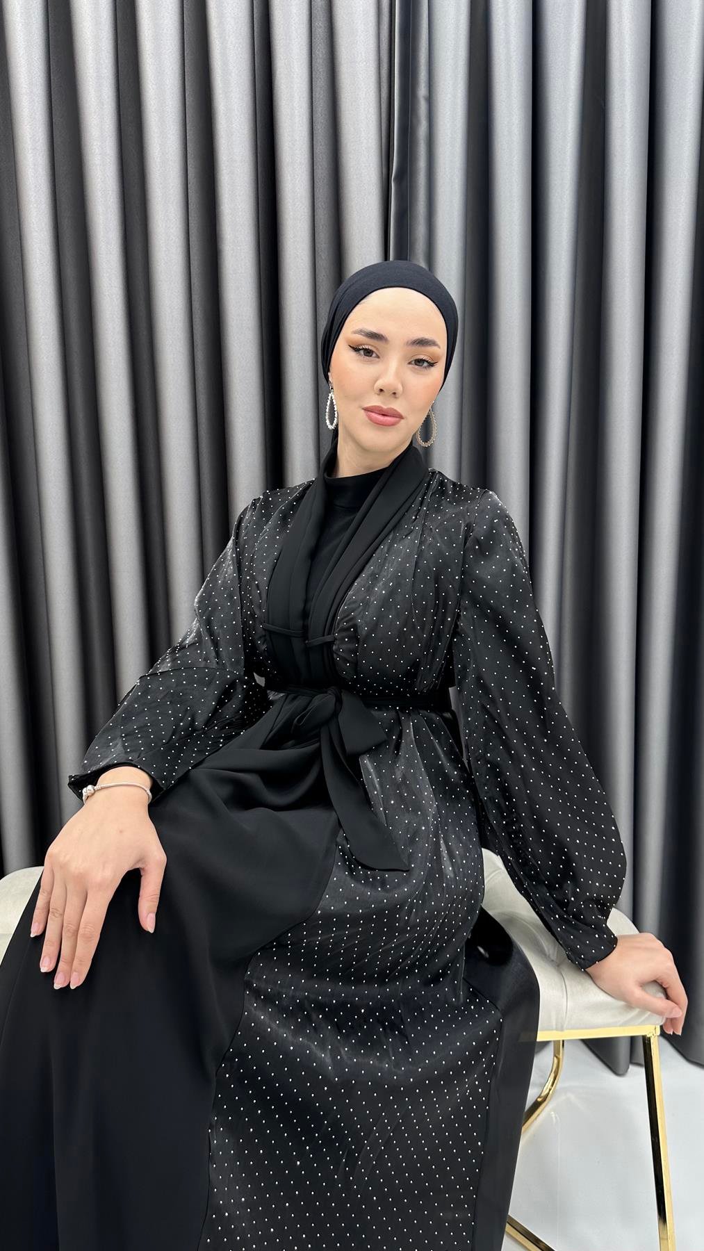 1966 Abaya Takım-Siyah