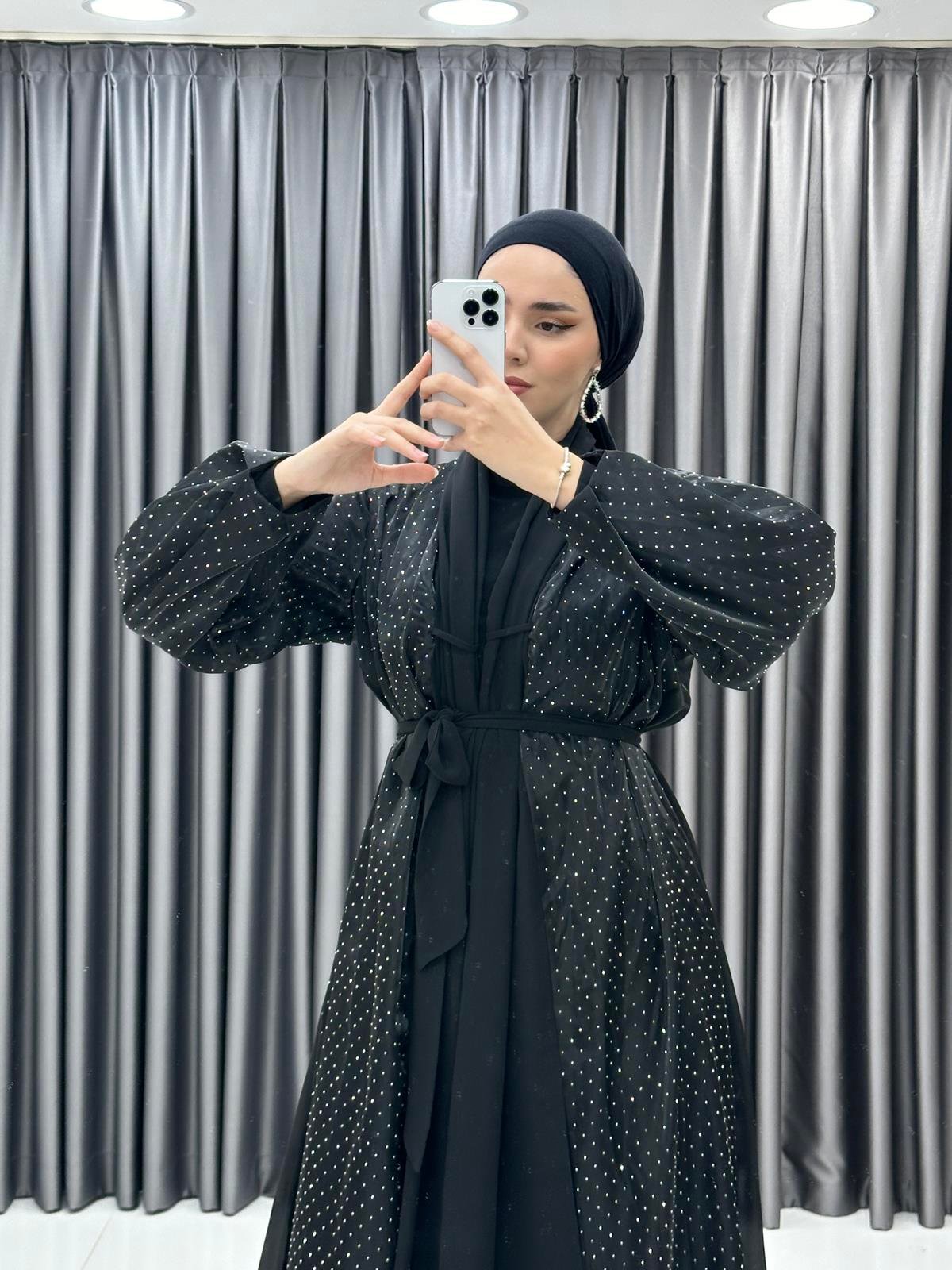 1966 Abaya Takım-Siyah