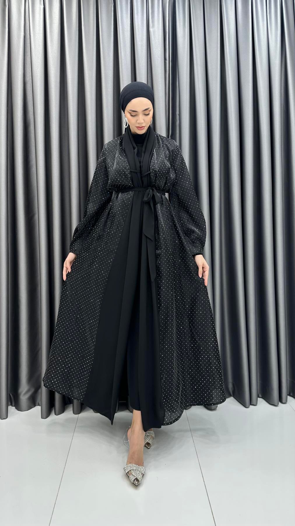 1966 Abaya Takım-Siyah