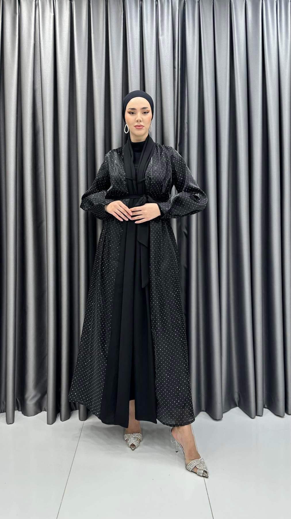 1966 Abaya Takım-Siyah