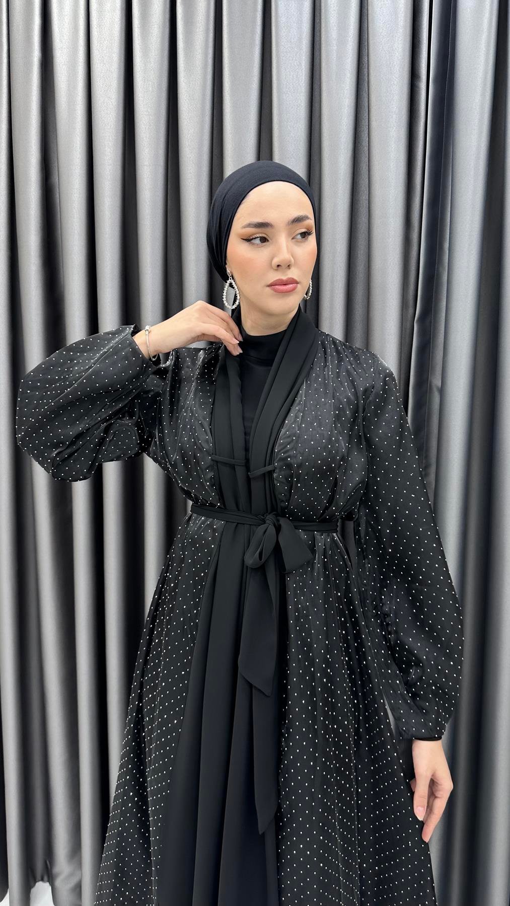 1966 Abaya Takım-Siyah