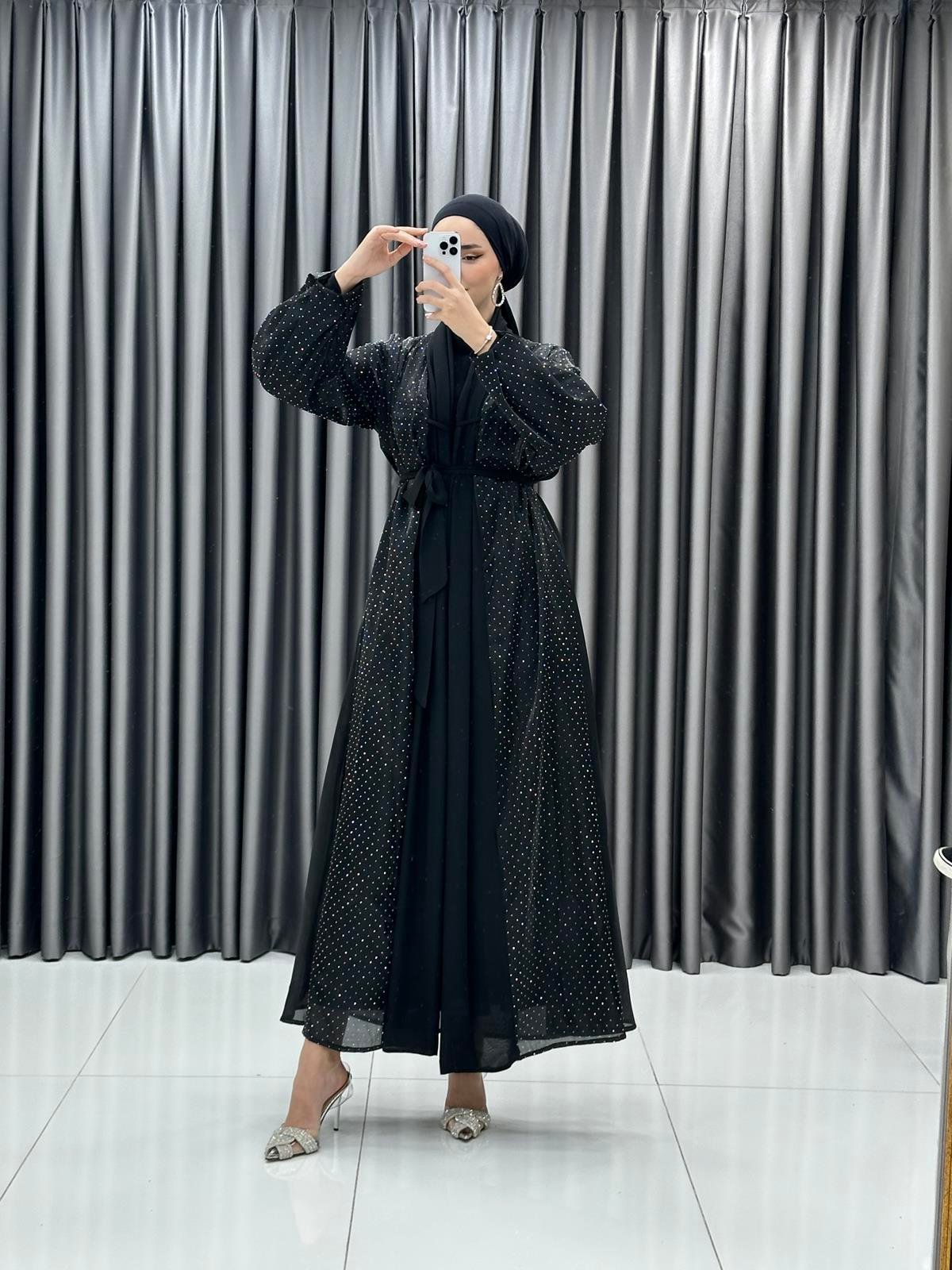 1966 Abaya Takım-Siyah