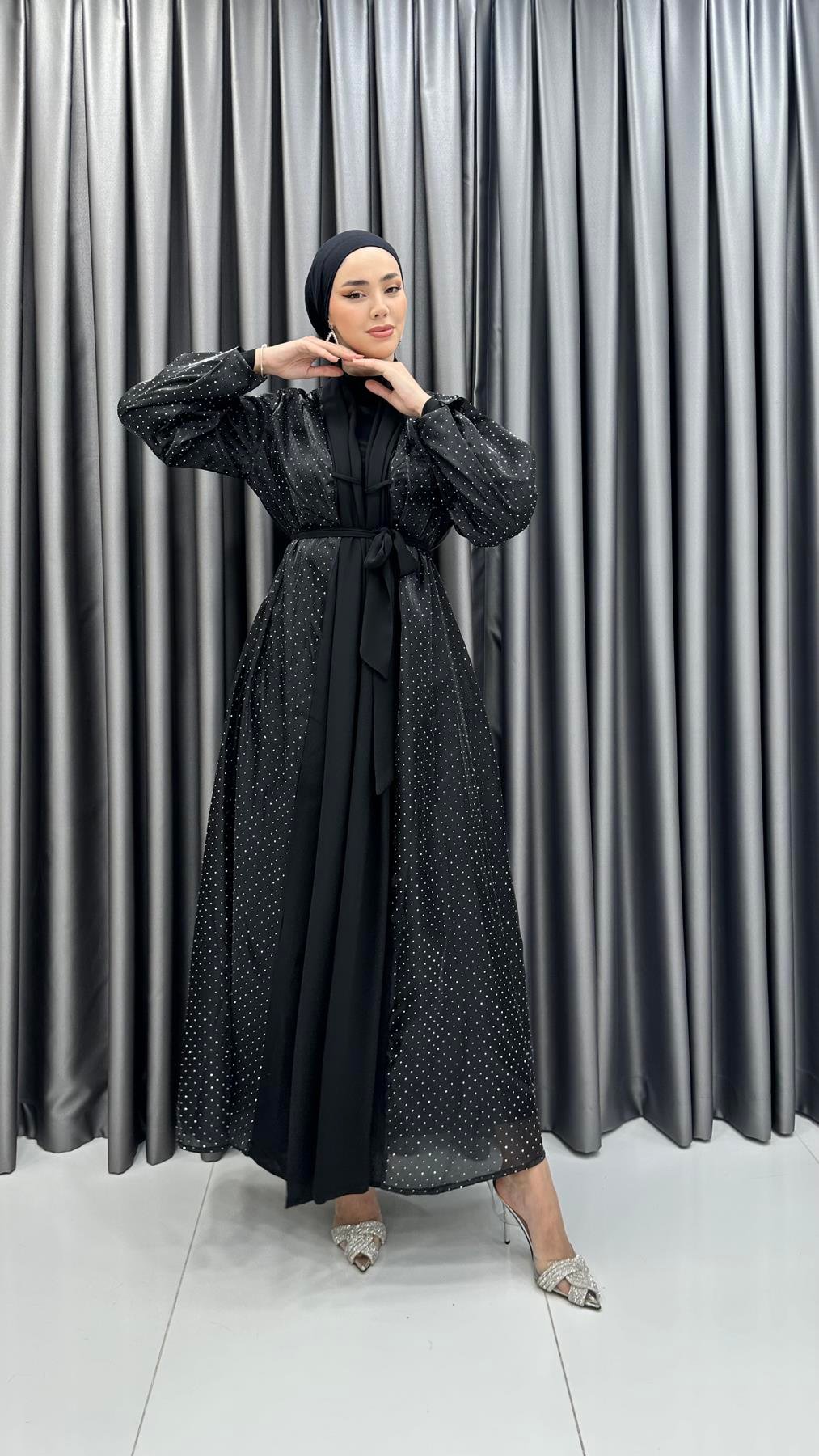 1966 Abaya Takım-Siyah