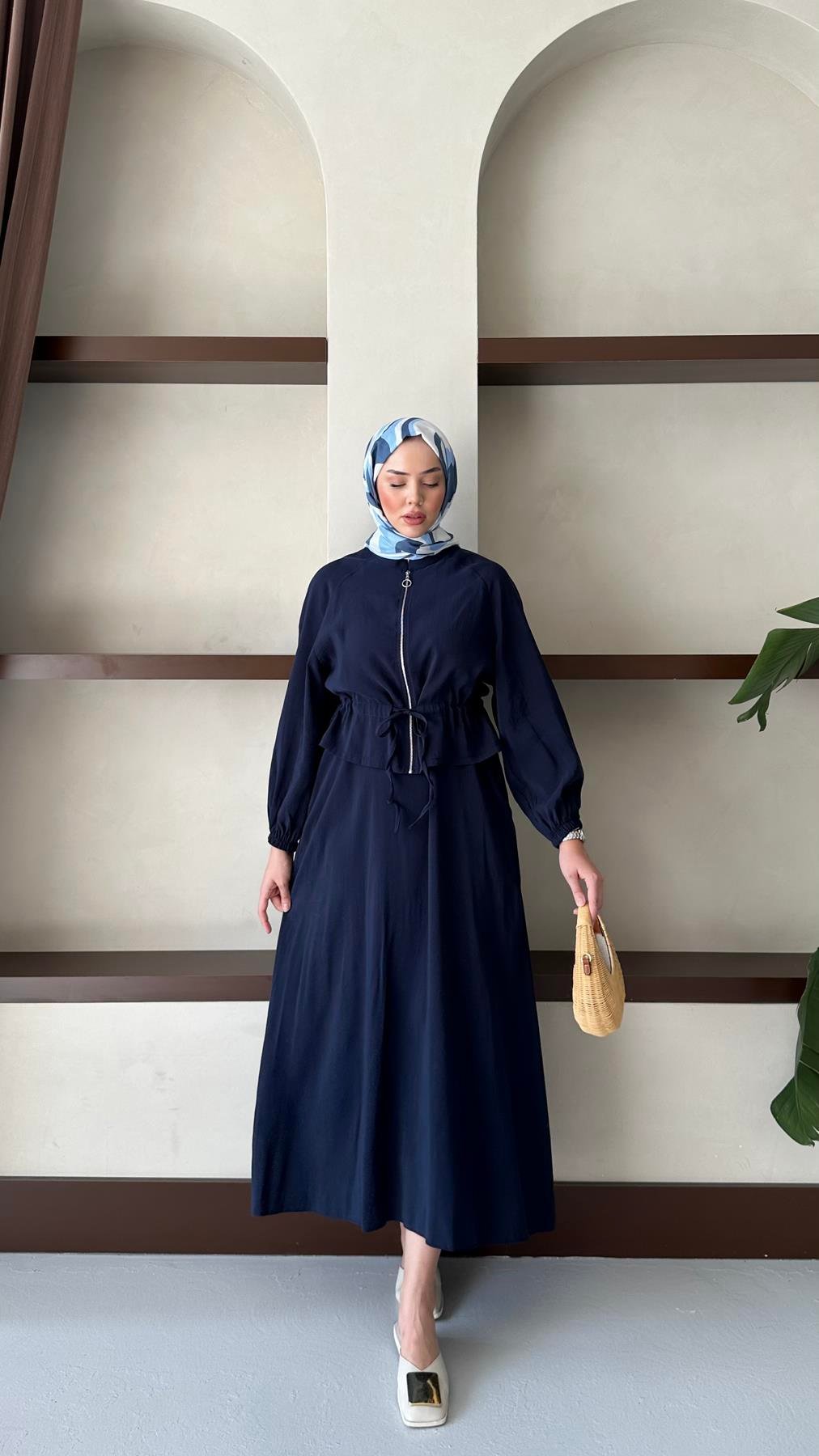 2889 H Bayan Elbise-Lacivert