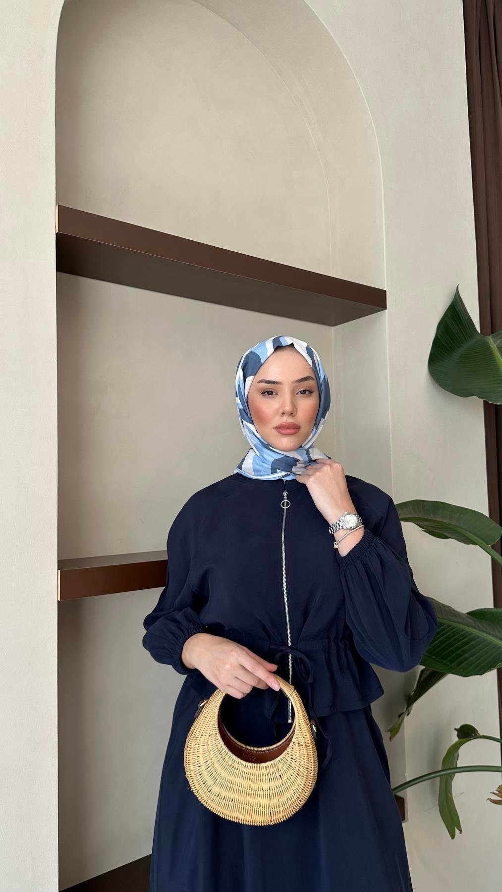 2889 H Bayan Elbise-Lacivert