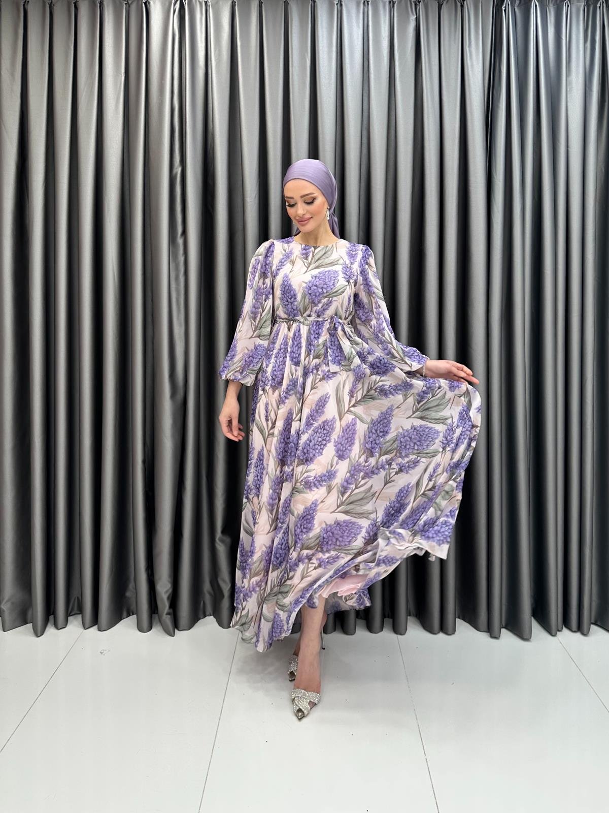 3048 Lavanta Elbise-Lila