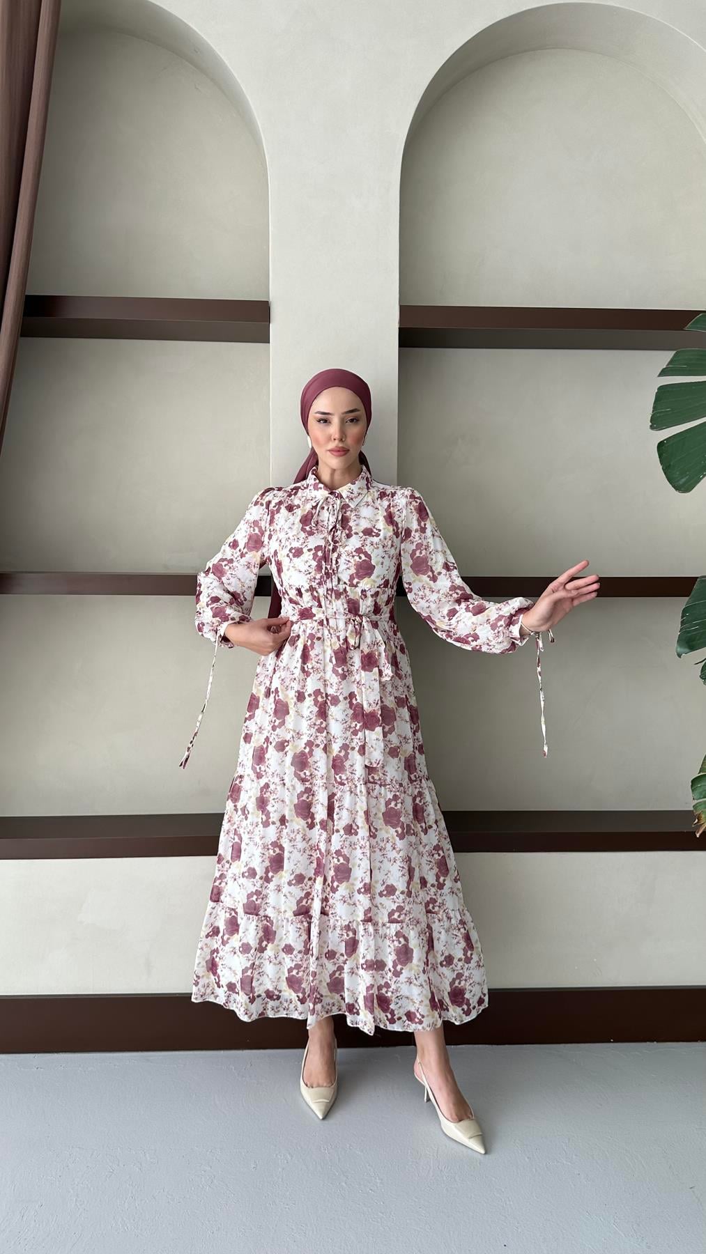 3055 S Bayan Elbise-Lila
