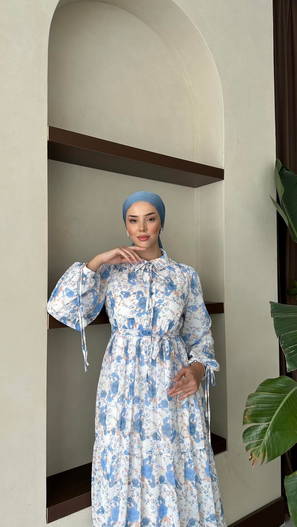 3055 S Bayan Elbise-Mavi