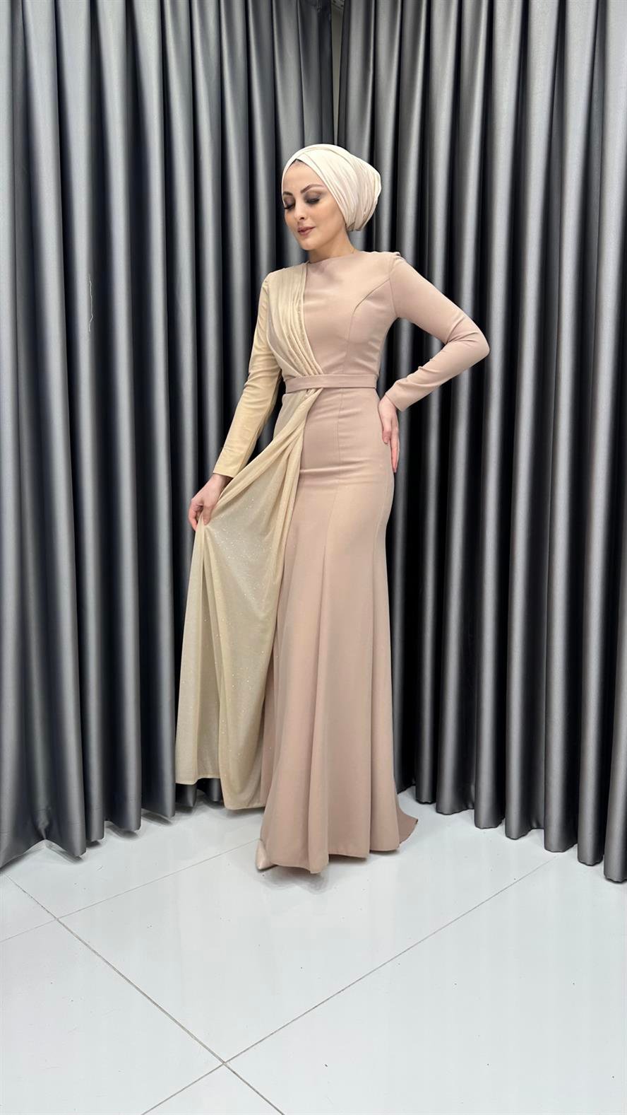 3750 Bayan Abiye Elbise-Taş