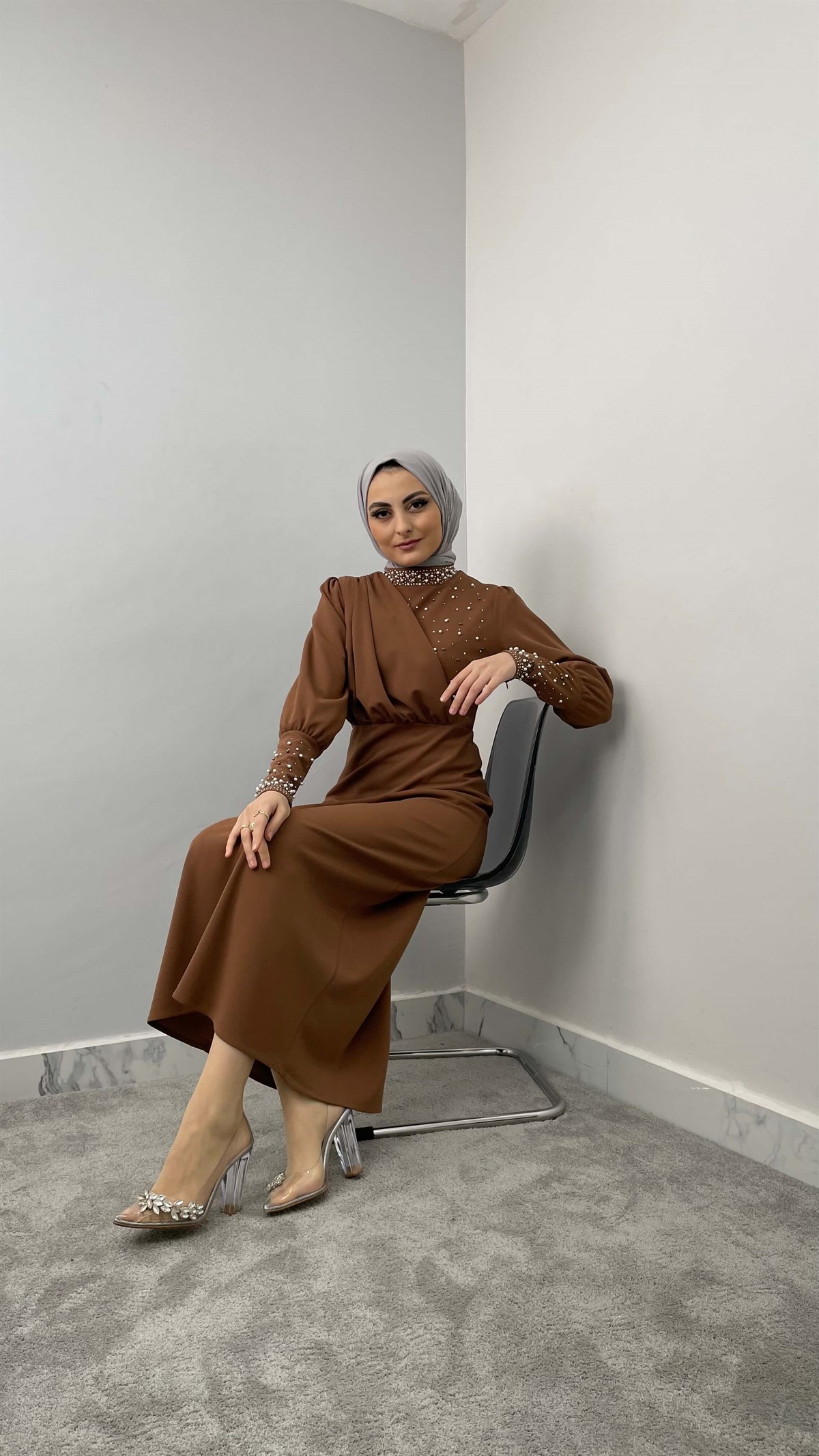 4147 T İncili Elbise