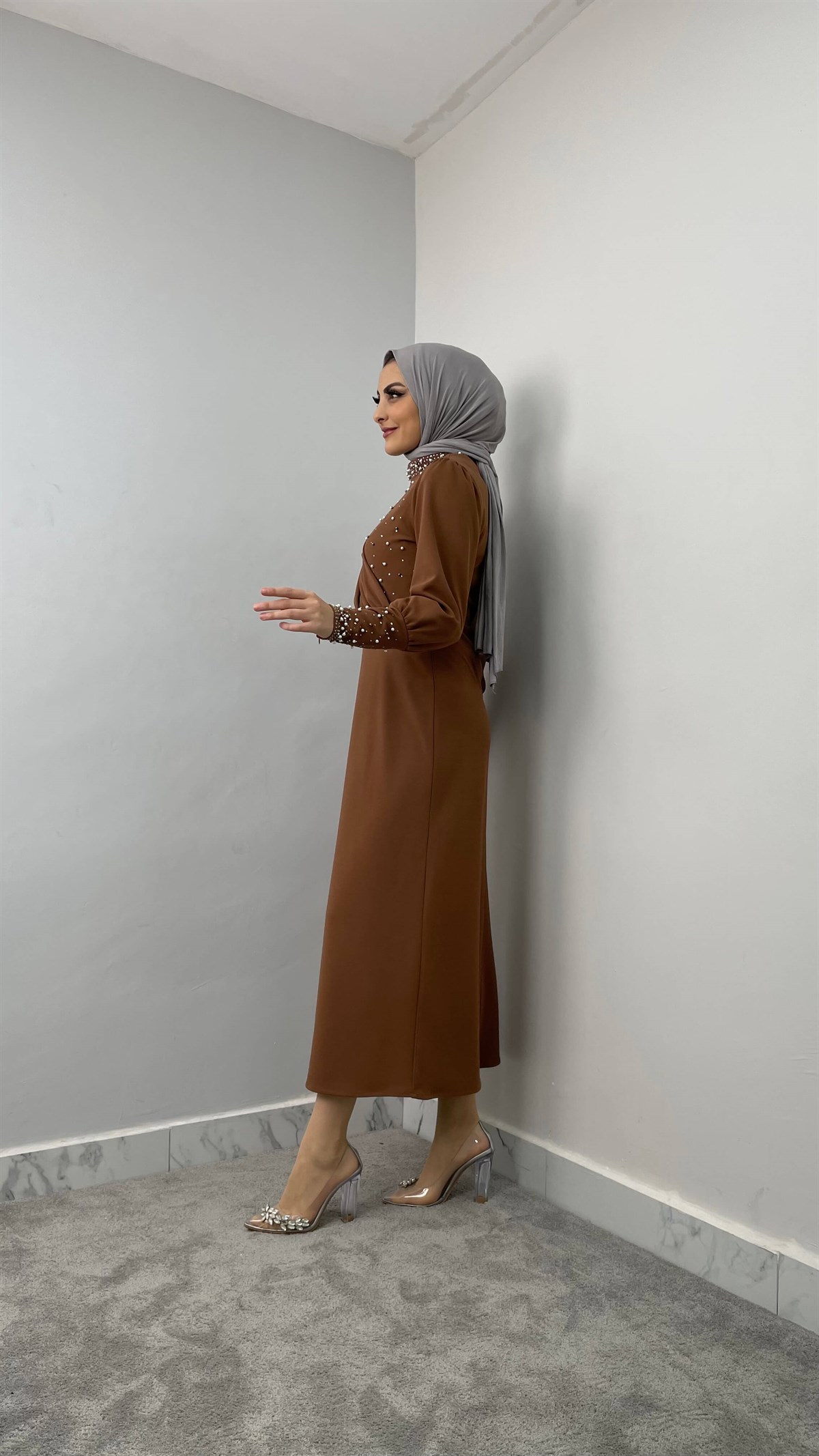 4147 T İncili Elbise