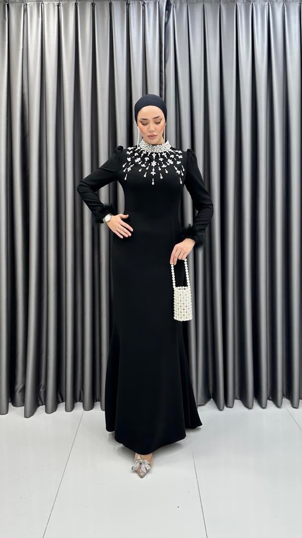 4250 Madrit Abiye-Siyah