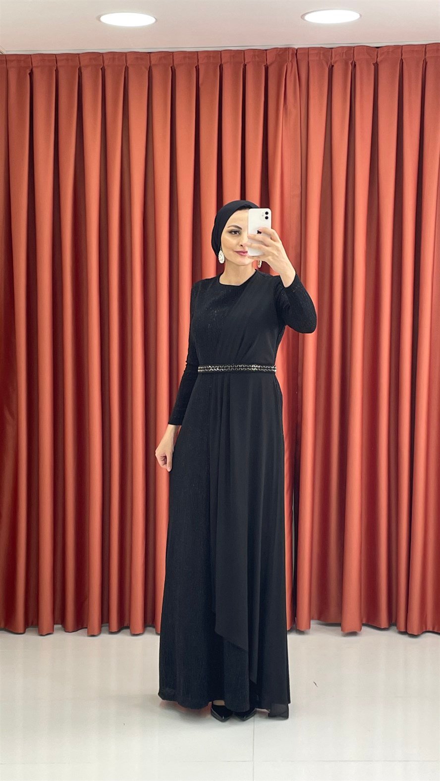 440 G Abiye Elbise-Siyah