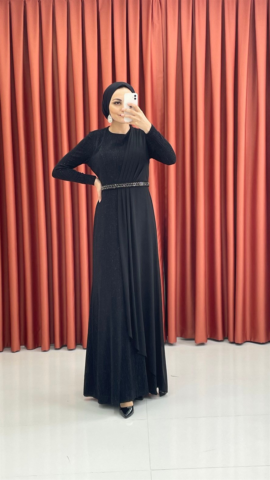 440 G Abiye Elbise-Siyah