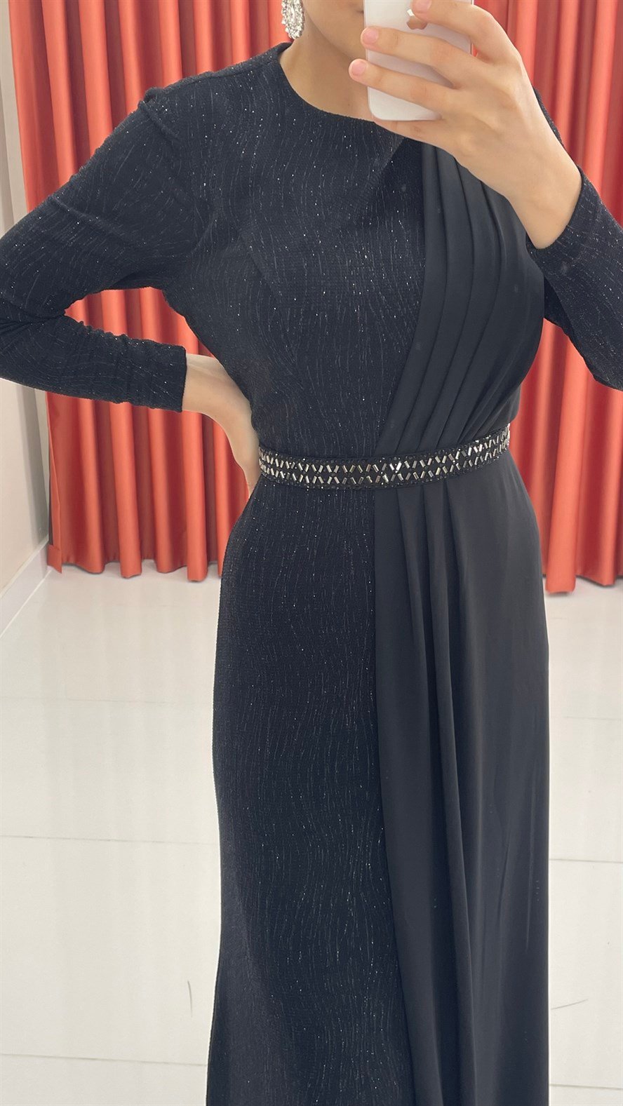 440 G Abiye Elbise-Siyah