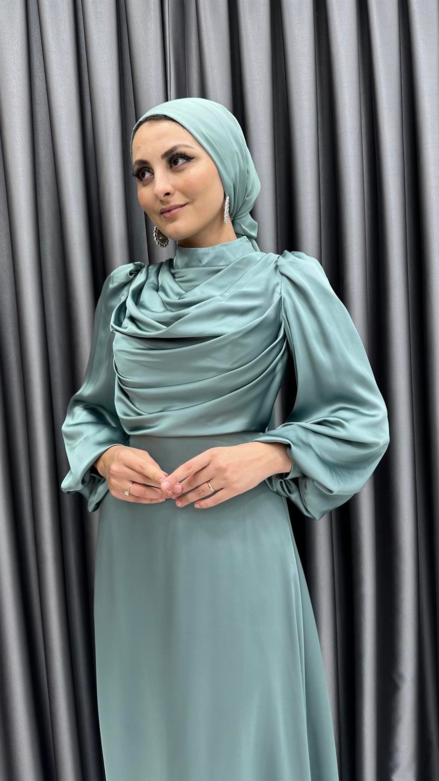 4526 H Abiye Elbise-Mint