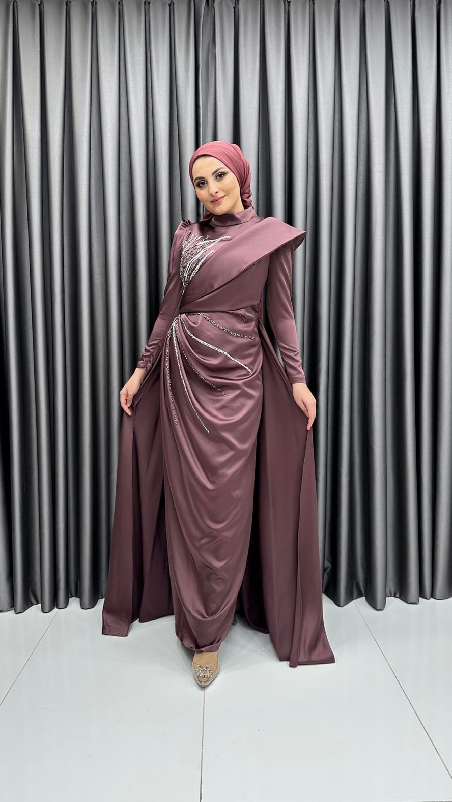 4574 H Abiye Elbise-Marsala