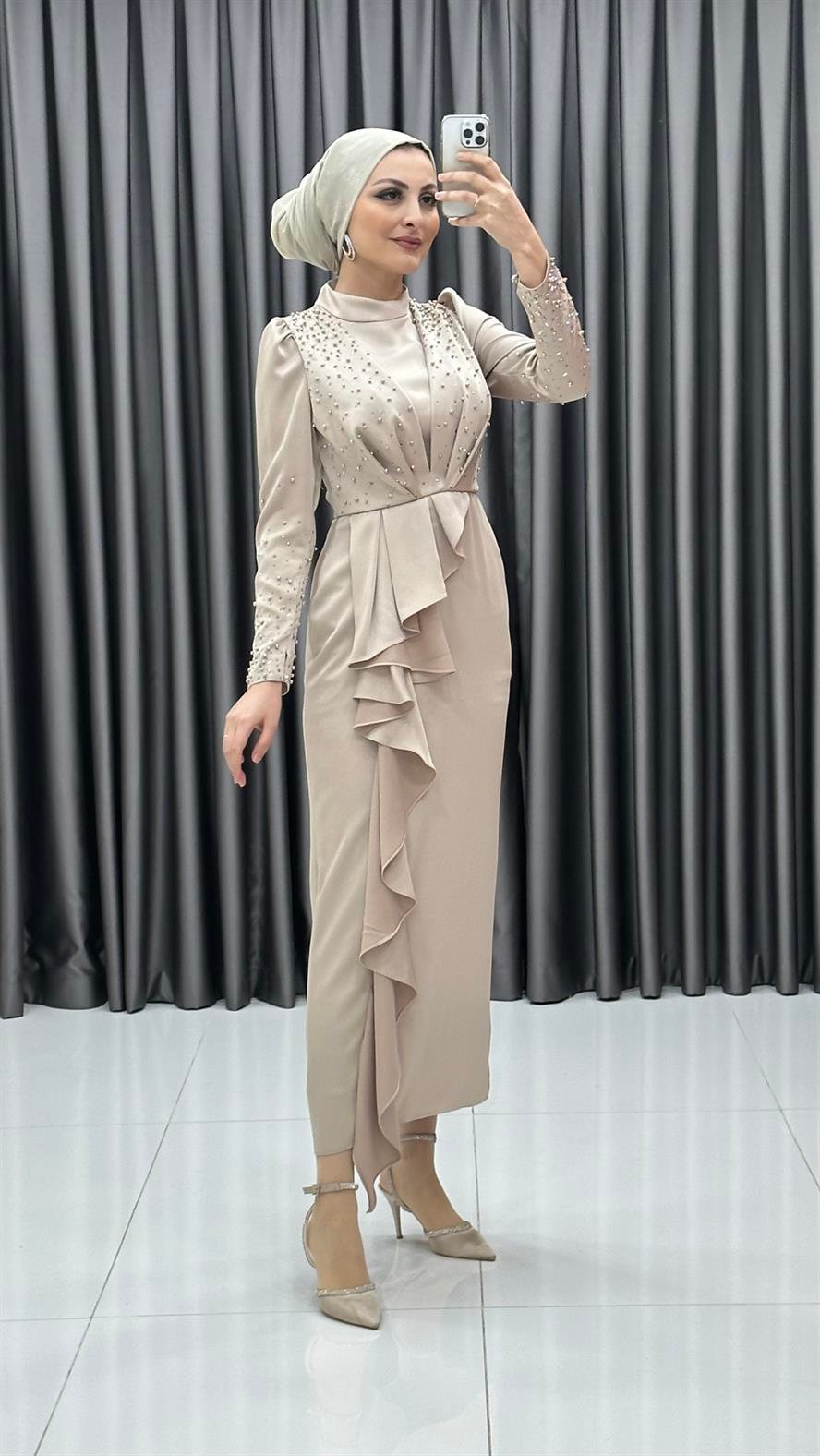 4613 H Abiye Elbise-Taş