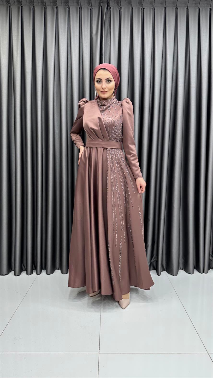 4669 H Abiye Elbise-Marsala