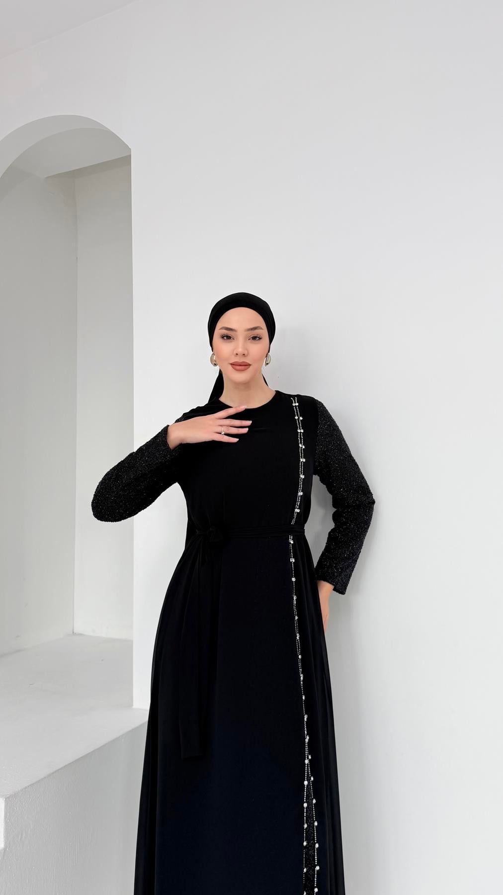 4708 T Abiye Elbise-Siyah