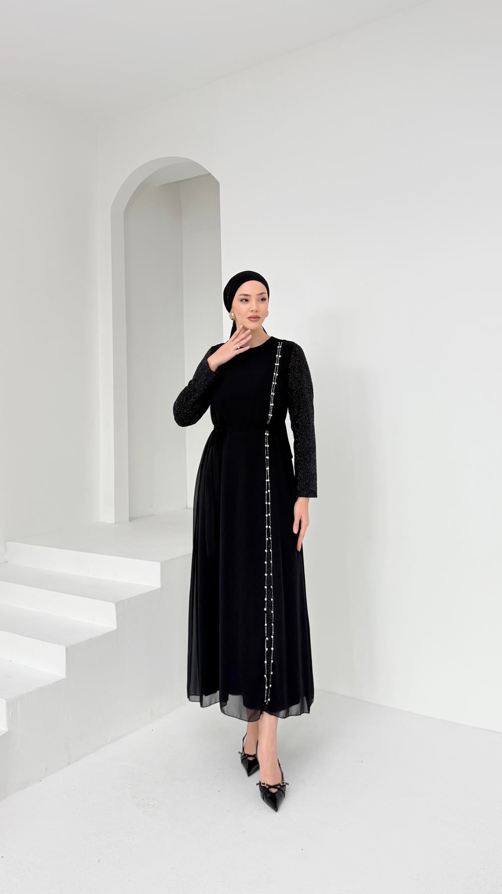 4708 T Abiye Elbise-Siyah