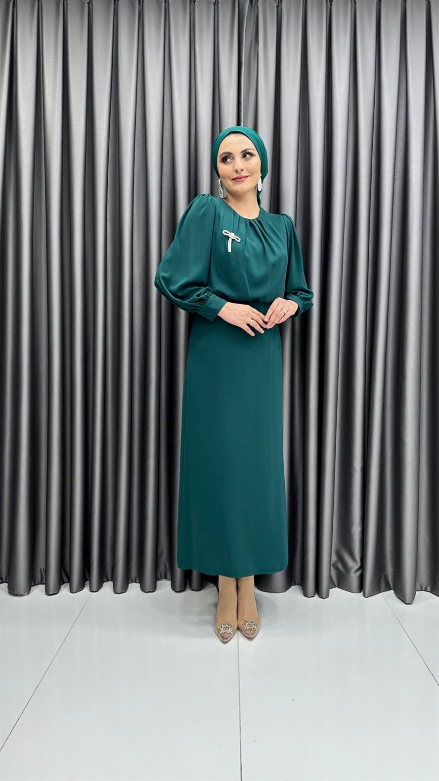 4784 S Bayan Elbise-Zümrüt