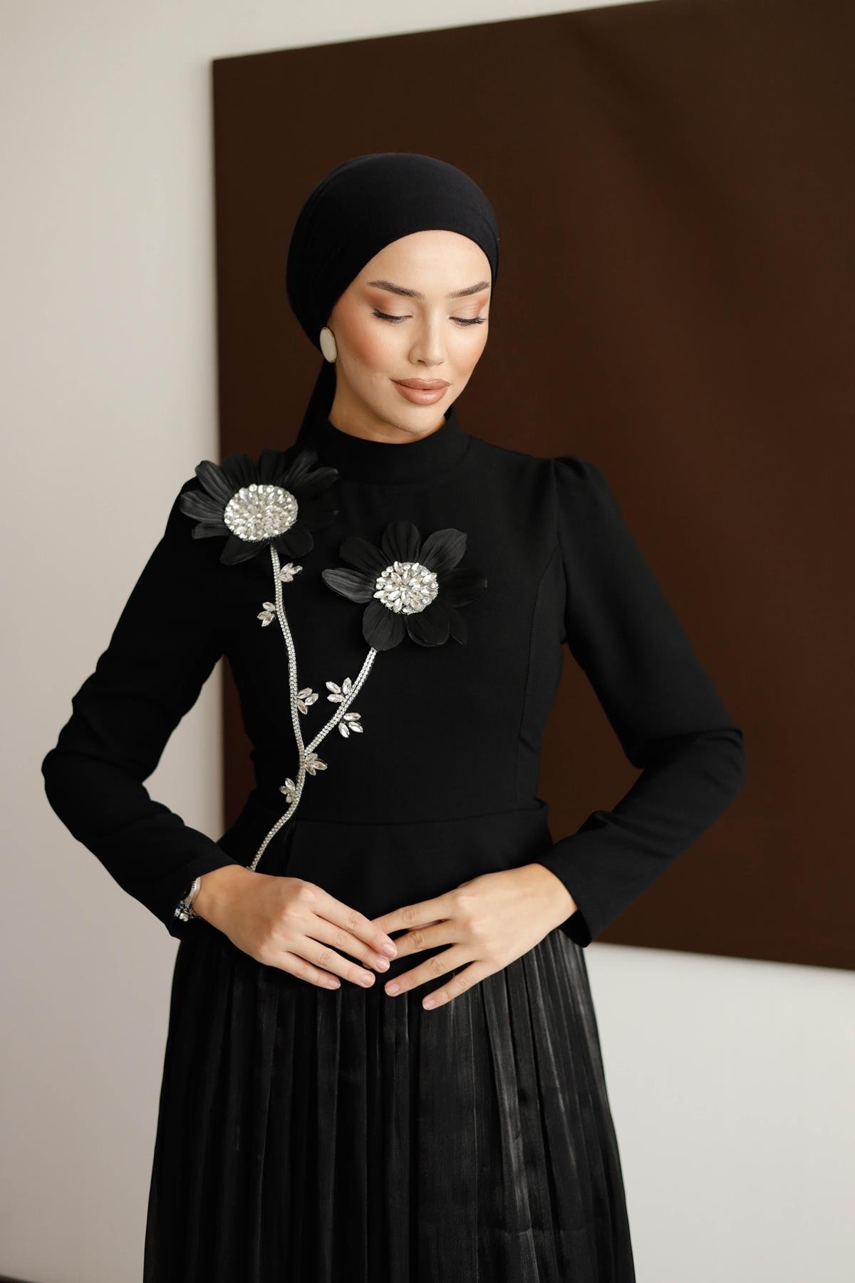 4788 T Abiye Elbise-Siyah