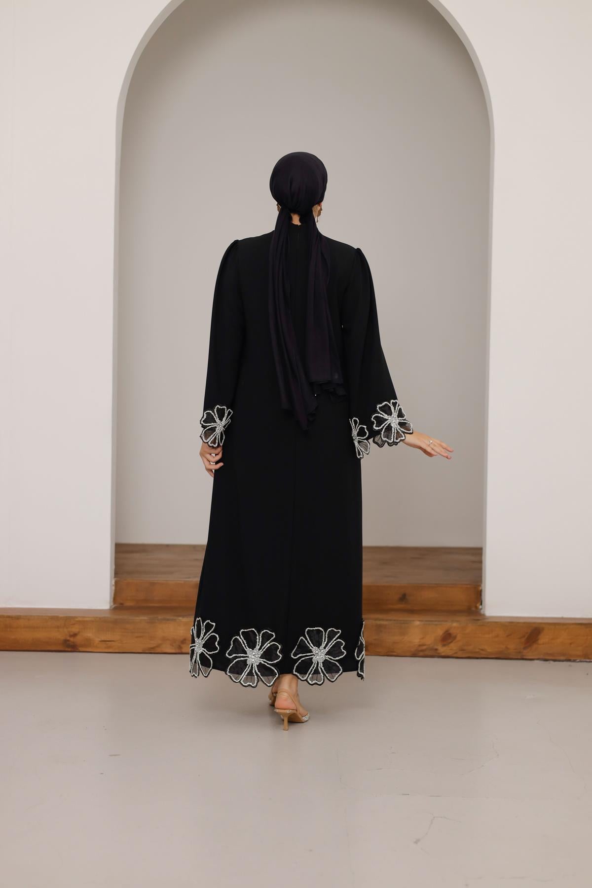 4802 T Abaya Elbise-Siyah