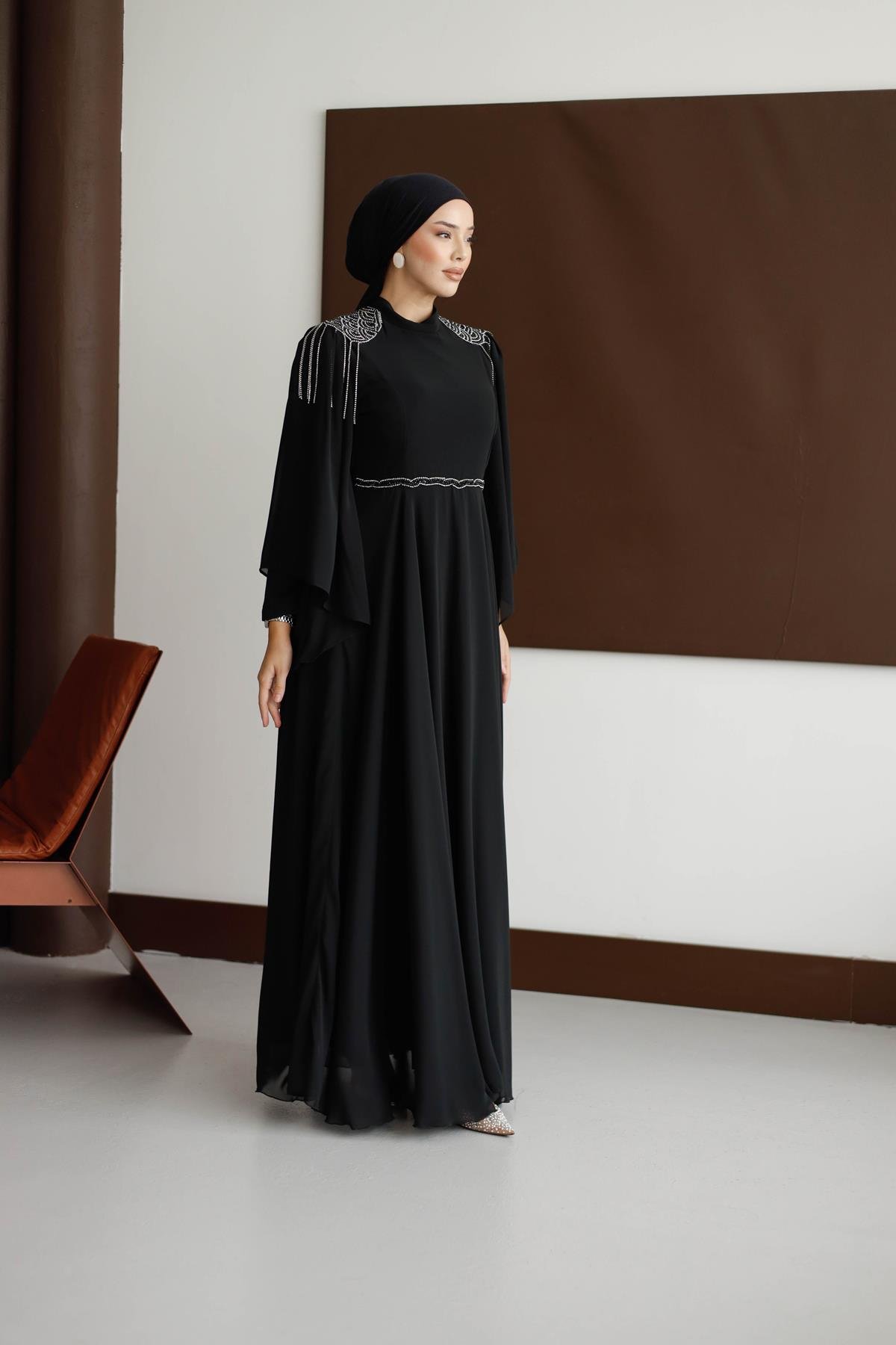 4803 T Abiye Elbise-Siyah