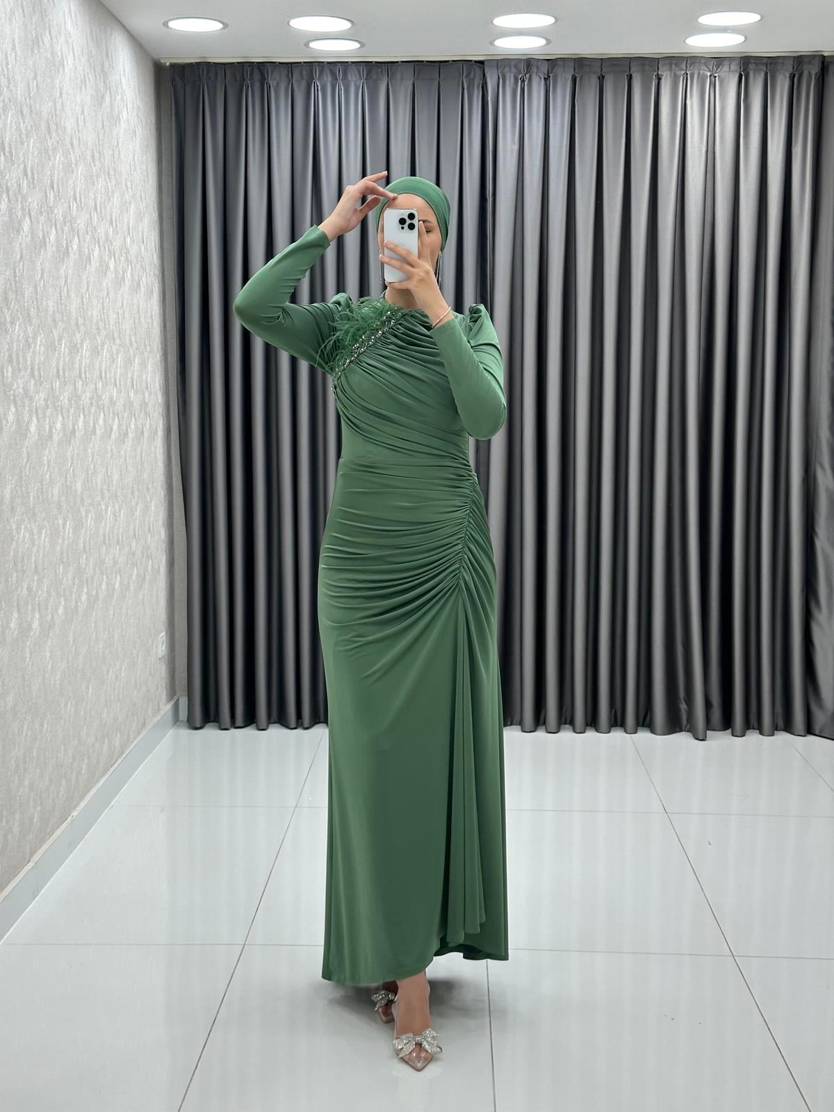 4807 H Hazan Abiye-Yağ Yeşili