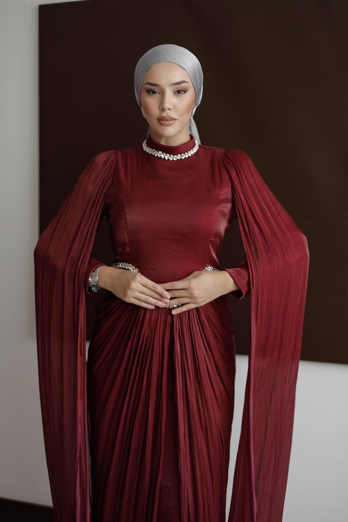 4817 T Periline Abiye-Bordo