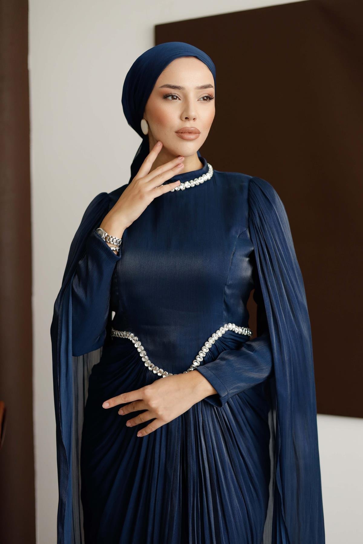 4817 T Periline Abiye-Lacivert