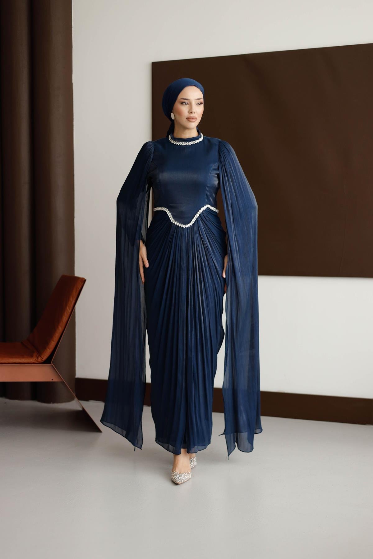 4817 T Periline Abiye-Lacivert