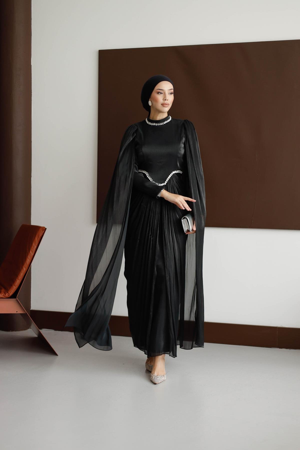 4817 T Periline Abiye-Siyah