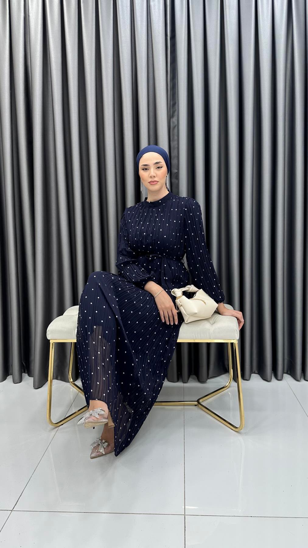 4890 S Bayan Elbise-Lacivert