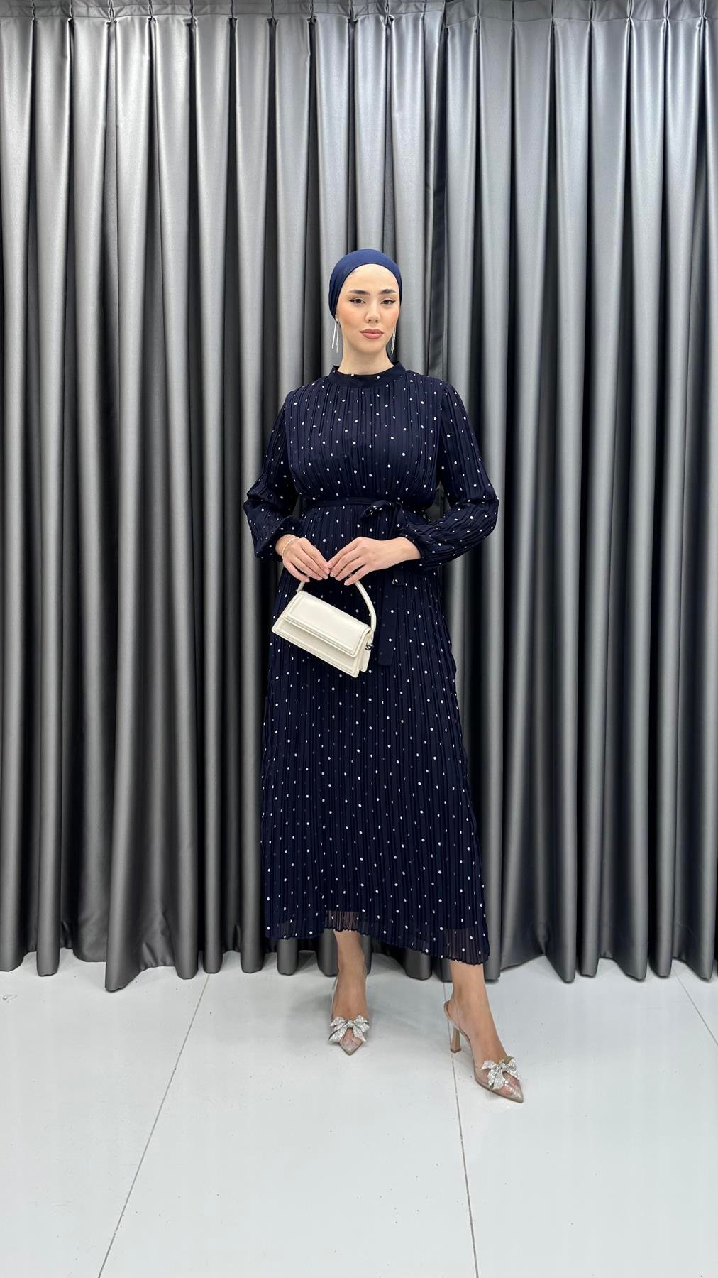 4890 S Bayan Elbise-Lacivert